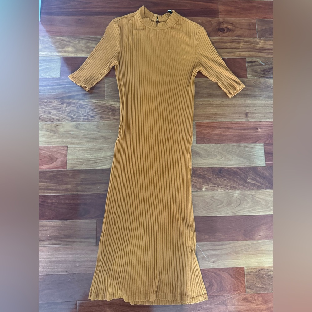 Amour Vert Rust Colored Long Sleeve Dress